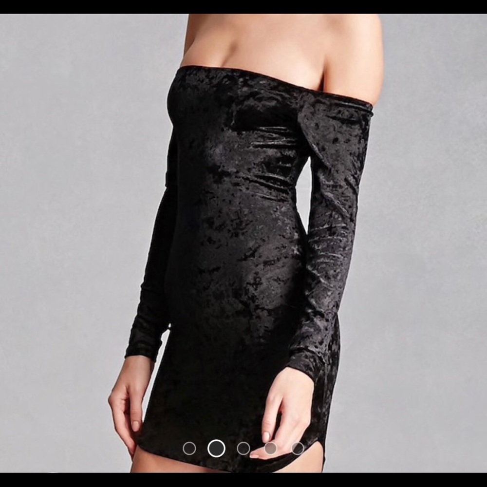 Velvet off the shoulder dress